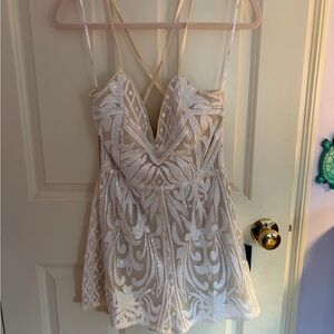 Lulu's Cream Sequin Camisole Top